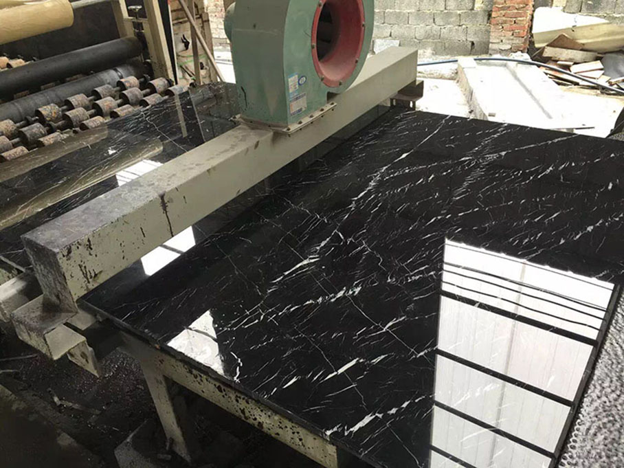 dalles de marbre nero marquina d'usine de porcelaine